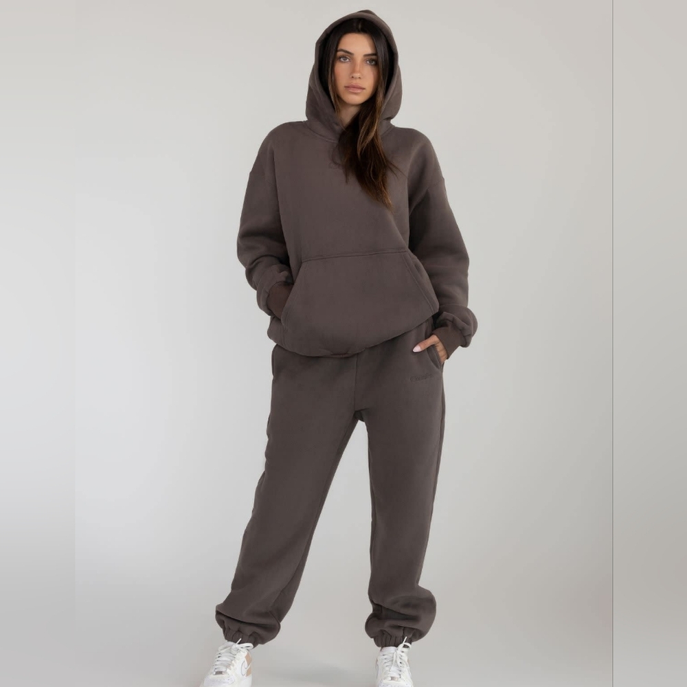🥰PRICE FIRM!!🤑 SeT ❤️NIP❤️ Comfrt SIGNATURE HOODIE & SWEATPANTS Chocolate S/L